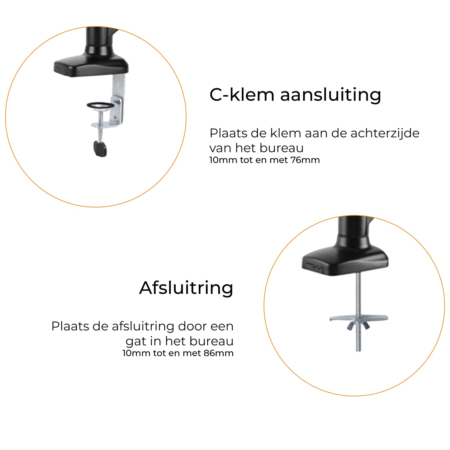 Gasveer Monitor arm voor twee schermen - FM-SPM2 - Douxe