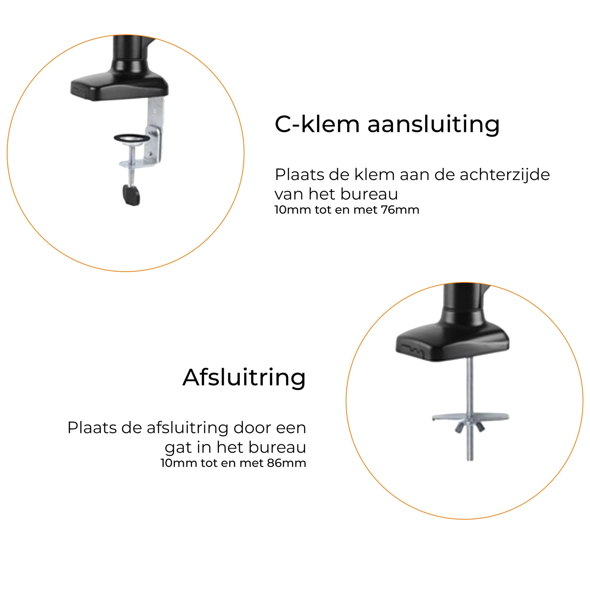 Gasveer Monitor arm voor twee schermen - FM-SPM2 - Douxe