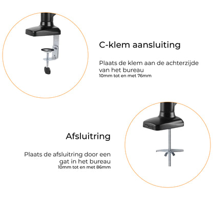 Gasveer Monitor arm voor twee schermen - FM-SPM2 - Douxe