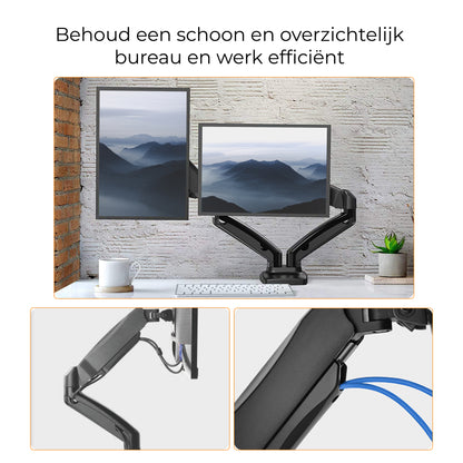 Gasveer Monitor arm voor twee schermen - FM-SPM2 - Douxe