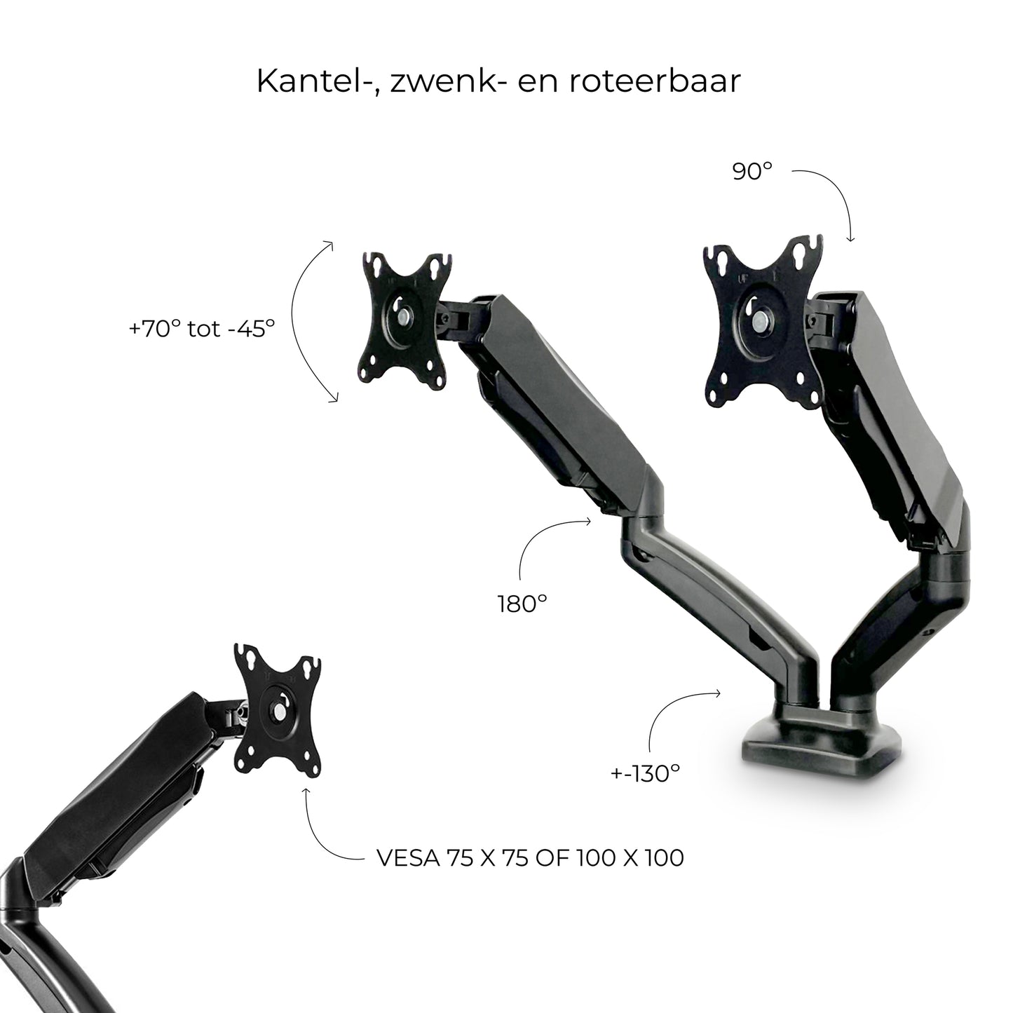 Gasveer Monitor arm voor twee schermen - FM-SPM2 - Douxe