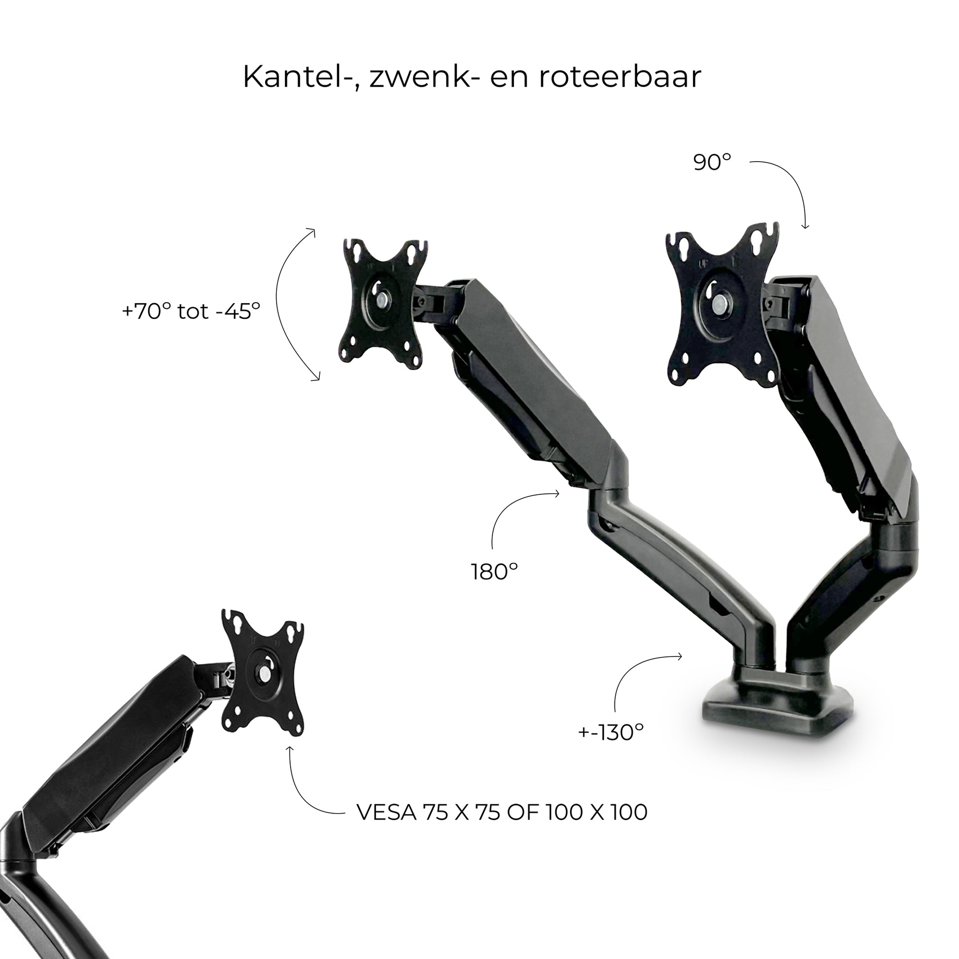 Gasveer Monitor arm voor twee schermen - FM-SPM2 - Douxe