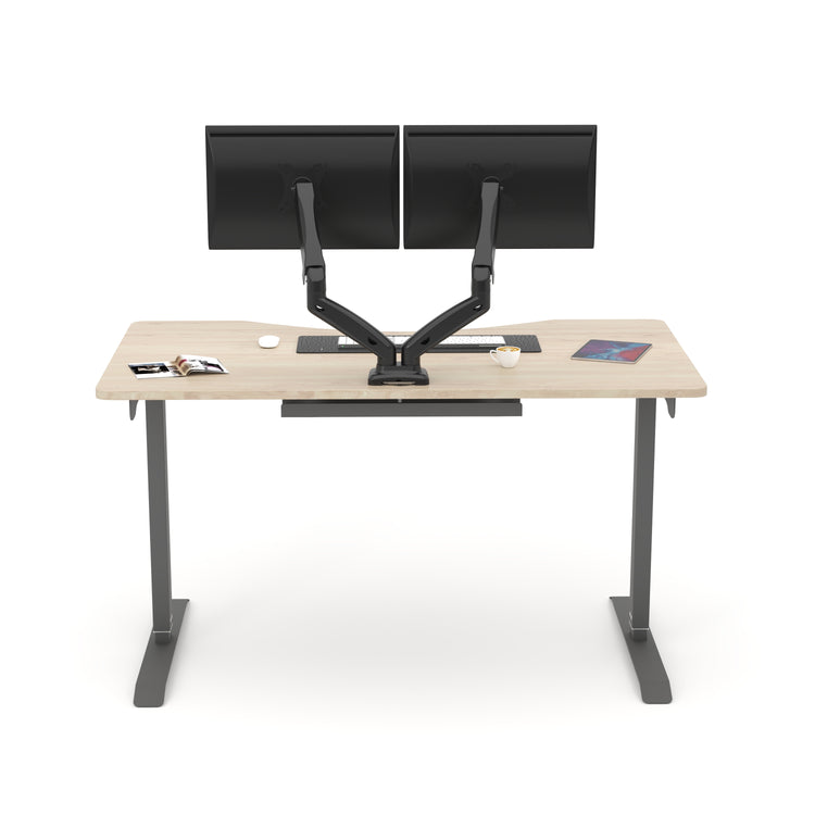 Douxe ZSB1 zit sta bureau met kabelgoot voor monitorbeugels en een kabeltray